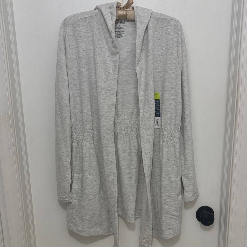 Kohl's Light Gray Hooded Cardigan